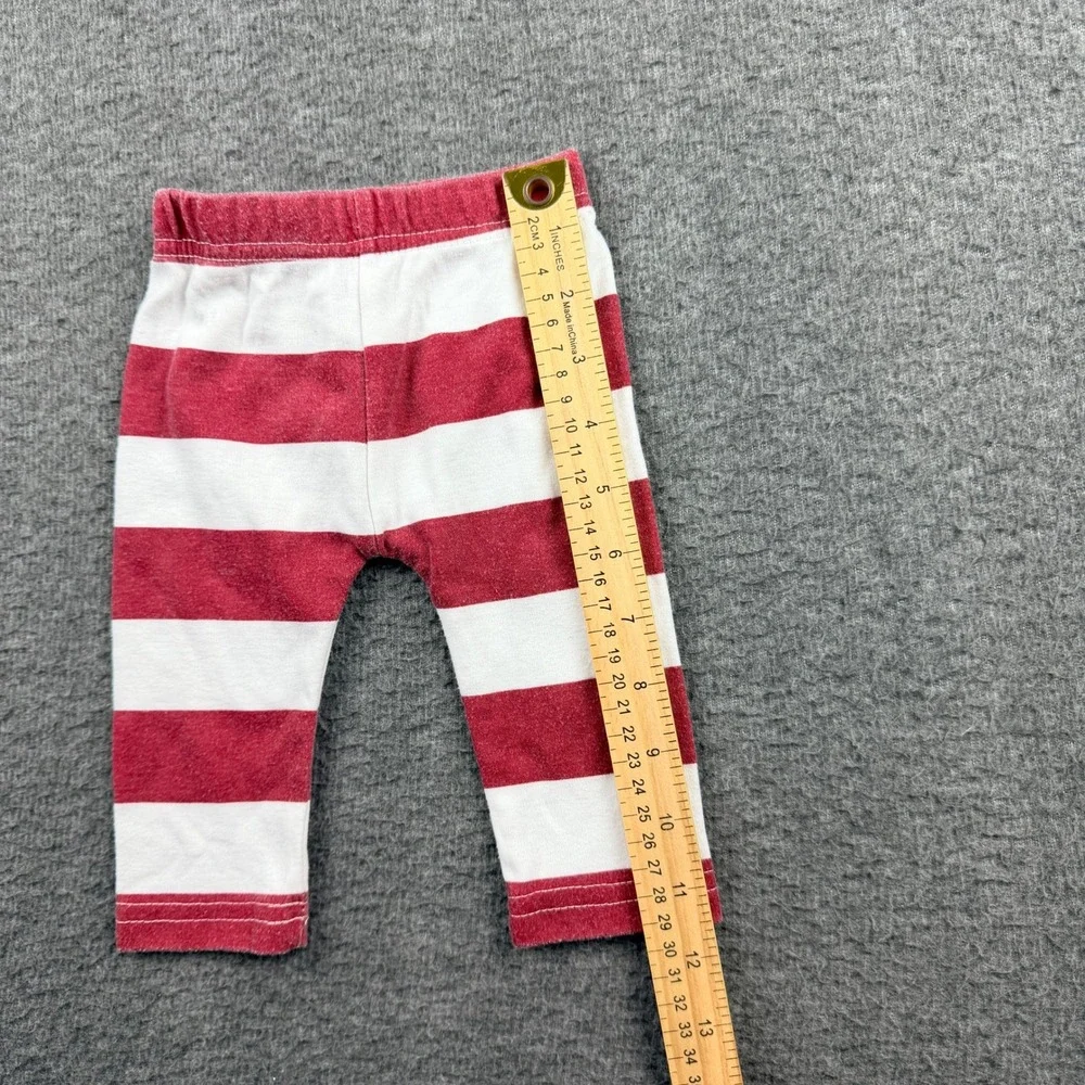 Lila & Jack Red and White‎ Striped Baby Leggings Size 3-6M AT5743